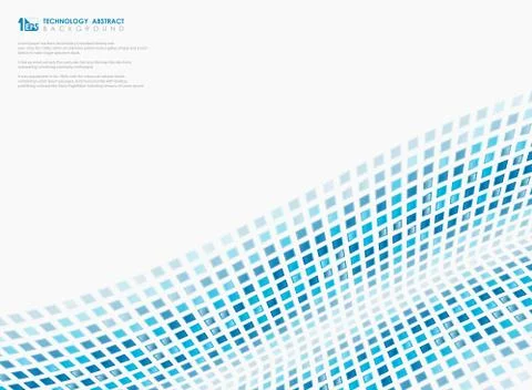 Modern blue square tech technology background. illustration vector eps10 Illustrazione stock