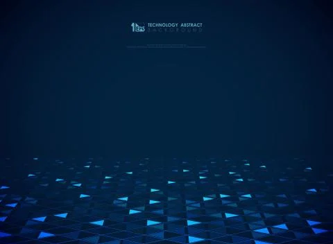 Modern blue technology triangles pattern of futuristic background. Stock Illustration