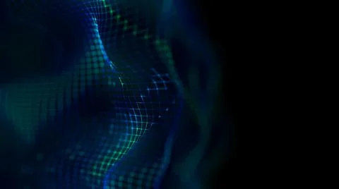 Modern blue technology wave. Led soft focus background. Neon light big data. Stock Illustration