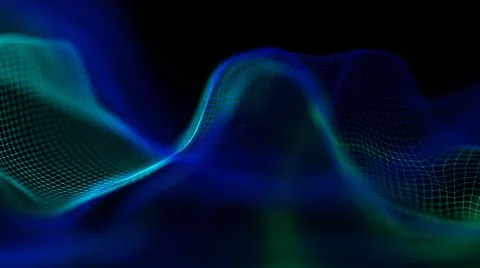 Modern blue technology wave. Led soft focus background. Neon light big data. 스톡 일러스트