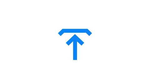 Modern Blue Upward Pointing Upload Arrow Symbol Design Stock Footage 331756223