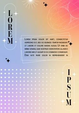 Modern blurred gradient poster in trendy 90s, 00s psychedelic style with ge.. Stock Illustration