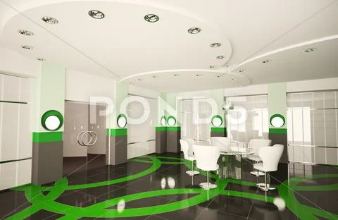 Modern boardroom 3d Stock Illustration