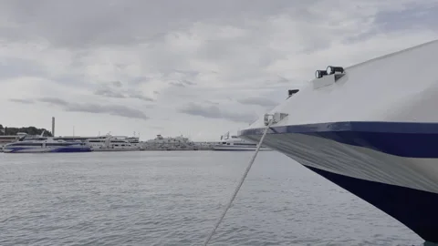 Modern Boat Bow. Port of Split. Split, Croatia Stock Footage 243921587