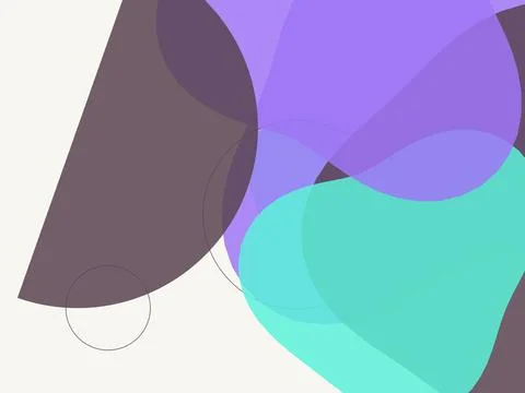 Modern boho abstract background with colorful overlapping geometric and org.. Illustrazione stock