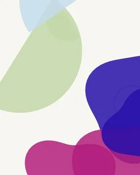 Modern Boho Abstract Background with Organic Fluid Shapes in Green Blue and.. Stock Illustration