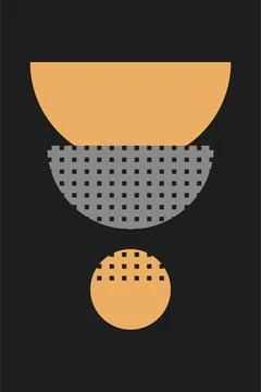 Modern boho linear geometric shapes wall art decor background Illustrazione stock