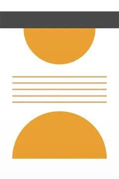 Modern boho linear geometric shapes wall art decor background Illustrazione stock