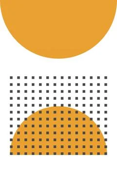 Modern boho linear geometric shapes wall art decor background Stock Illustration