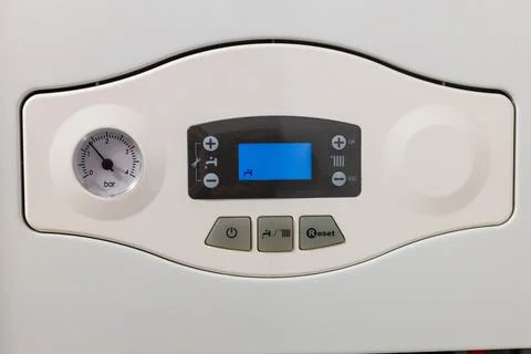 Modern Boiler Control Panel Display Stock Photos