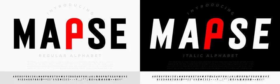Modern Bold Display Font Vector Sans Serif Alphabet Stockillustratie