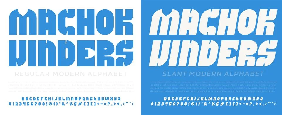Modern Bold Display Vector Font Alphabet Illustrazione stock
