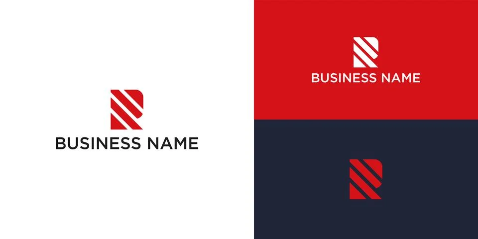 Modern, bold logo featuring a stylized letter "R Stock Illustration