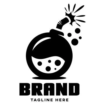 Modern bomb cocktail logo. Vector illustration Stock Illustration