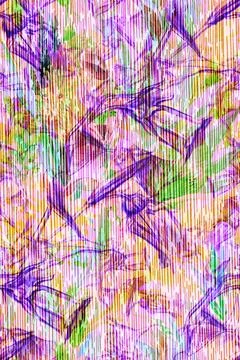 Modern botanical pattern with digital layering in multi-colored tones 스톡 일러스트