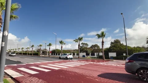 Modern boulevard and palm trees in Temara, Morocco January 4, 2026 Vídeos de archivo 334056002