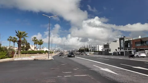 Modern boulevard  and palm trees in Temara, Morocco – January 4, 2026 Stock Footage 334056014
