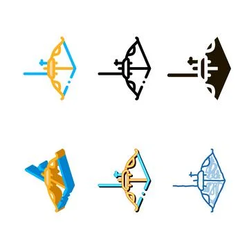 Modern bow clean and arrow tool icon thin line vector Stock Illustration