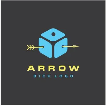 Modern Box / Dice with arrow Logo design Stock Illustration