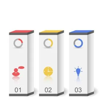 Modern boxes in minimal style for design infographic template or website layo Illustrazione stock