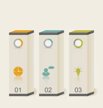 Modern boxes in minimal style for design infographic template Illustrazione stock