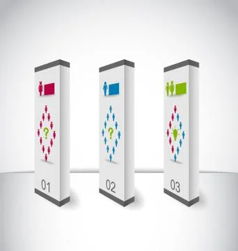 Modern boxes with people infographic elements in minimal style イラスト素材