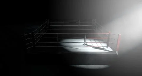 Modern boxing corner spotlit Stock Illustration