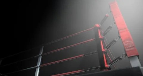 Modern boxing corner spotlit Stock Illustration
