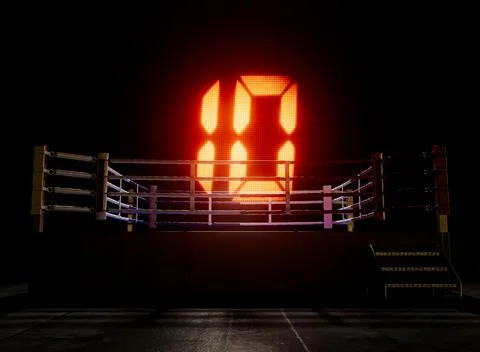 Modern Boxing Ring Round Number Ten Stock Illustration