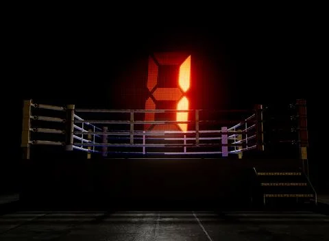 Modern Boxing Ring Round Number One Stock Illustration