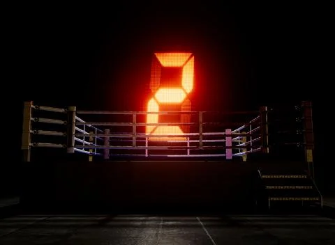 Modern Boxing Ring Round Number Two Stock Illustration