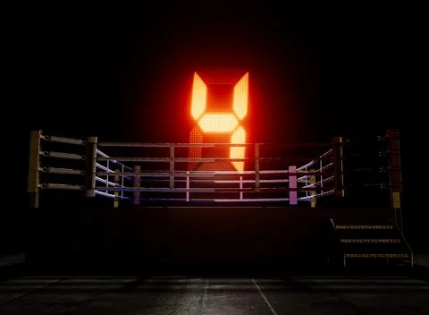 Modern Boxing Ring Round Number Four Stock Illustration