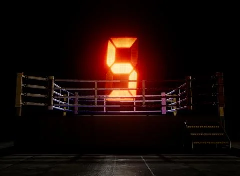 Modern Boxing Ring Round Number Five Stock Illustration