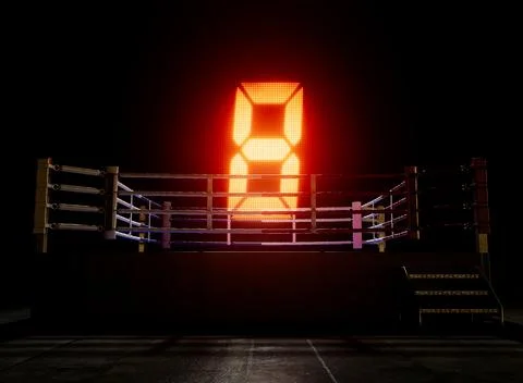 Modern Boxing Ring Round Number Eight Stock Illustration