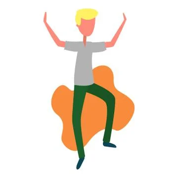Modern boy dancing and having fun at a party Stock Illustration