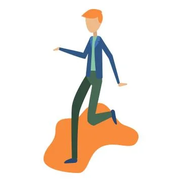 Modern boy dancing and having fun at a party Stock Illustration