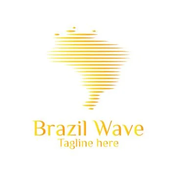Modern brazil map wave logo template designs vector illustration simple Ilustración de archivo