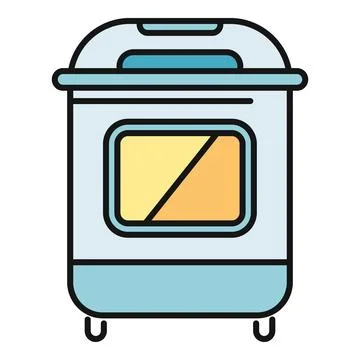 Modern bread machine cooking fresh homemade bakery Illustrazione stock