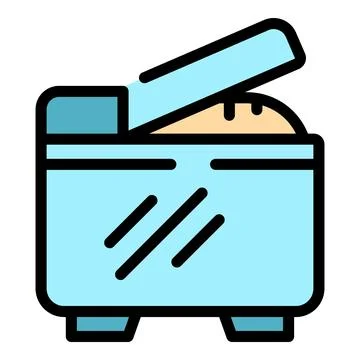 Modern bread maker making fresh bread, kitchen appliance baking delicious h.. Stock Illustration