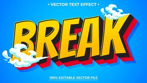 Modern Break editable text style effect illustrator, vector design template Stock Illustration