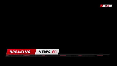 Modern breaking news lower third with red and white text on black 動画素材 335826357