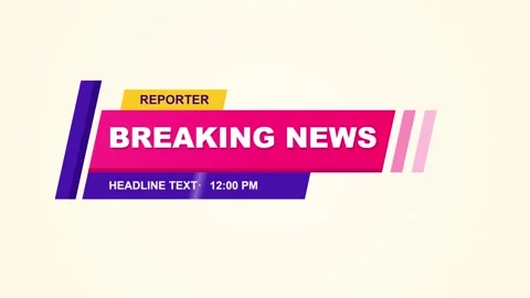 Modern Breaking News Lower Third Animation with Reporter Tag and Headline Text Stockbeeldmateriaal 348207305