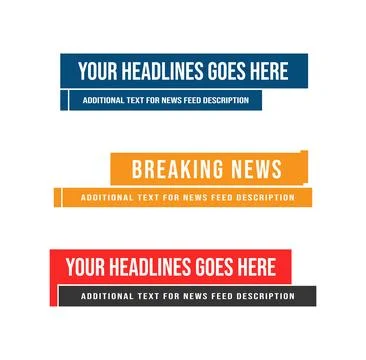 Modern Breaking News Lower Third Design in Blue, Yellow and Red 스톡 일러스트