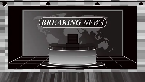 Modern breaking news tv studio set background animation Stock Footage 334765744