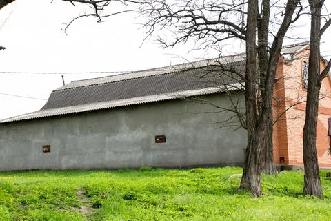 Modern brick buildings of the Soviet Union in the Kirovograd region Stock Photos