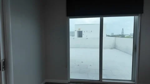 Modern Brickell Miami Condo Interior and Exterior Drone Footage Stock Footage 311207435