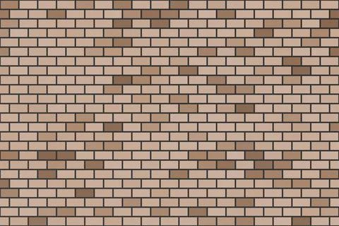 Modern brickwork pattern with different shades of brown bricks Stock Illustration