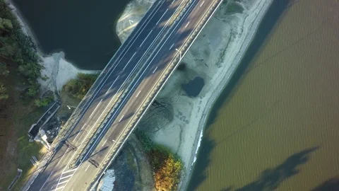 Modern bridge buildings with empty road Stock Footage 95927984