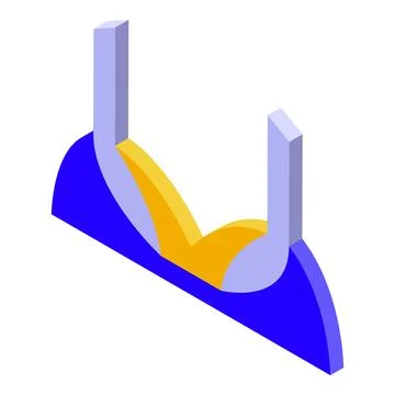 Modern bridge connecting two sides isometric illustration Stock Illustration