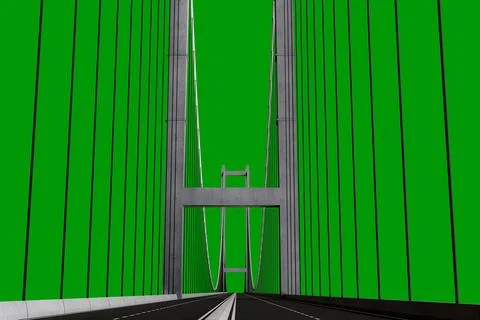 Modern bridge isolated on green background Ilustración de archivo